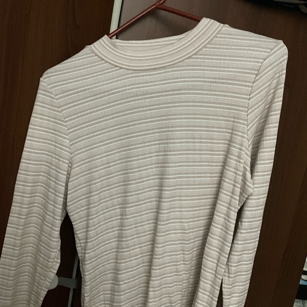 Eddie Bauer Striped Cream Women's Top